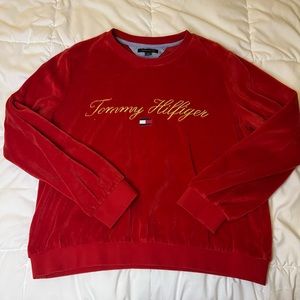 Velvet tommy Hilfiger crewneck-red